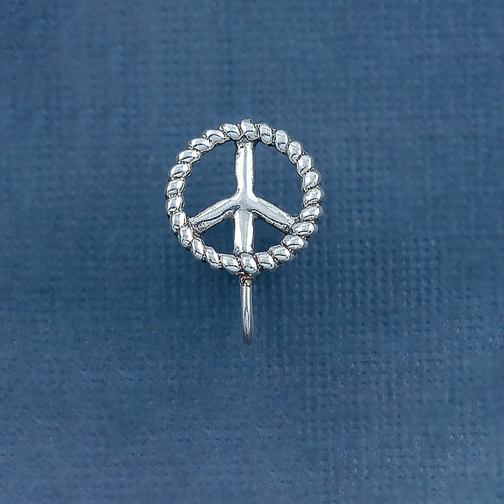 Message of Peace Clip-on Silver Nose Pin