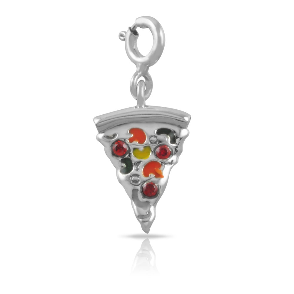 Pizza Slice Silver Charm