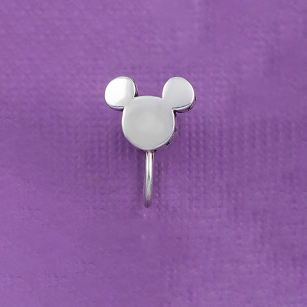 Playful Ears Clip-on Silver Nose Pin