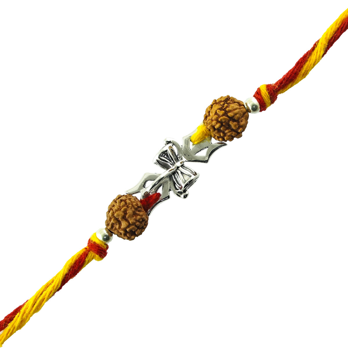 Mahakal Silver Pendant Moli Rakhi Bracelet