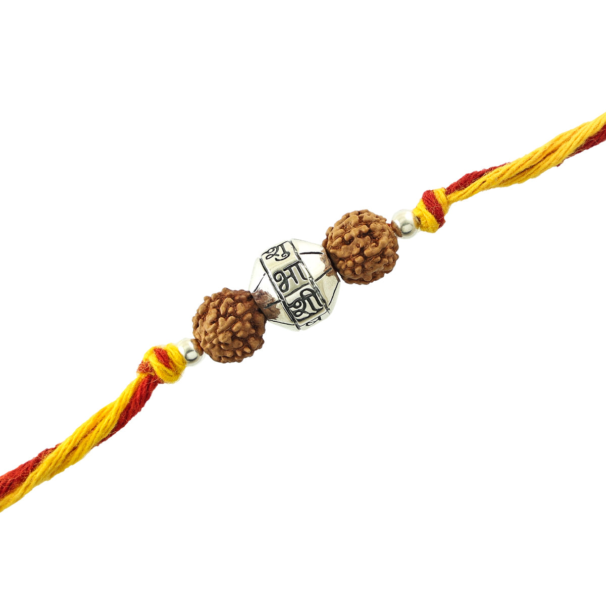 Shubhashish Silver Bead Moli Rakhi Bracelet