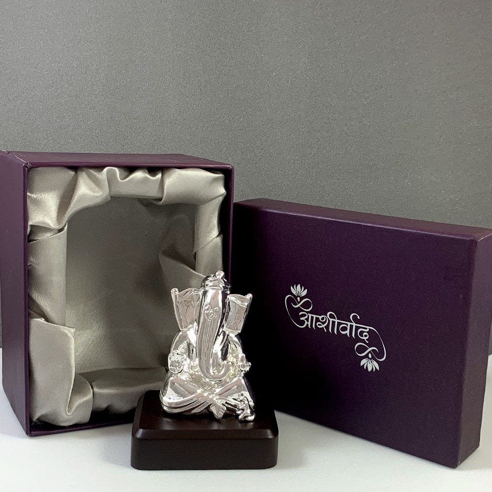 Shri Ganesha Silver-Plated Murti