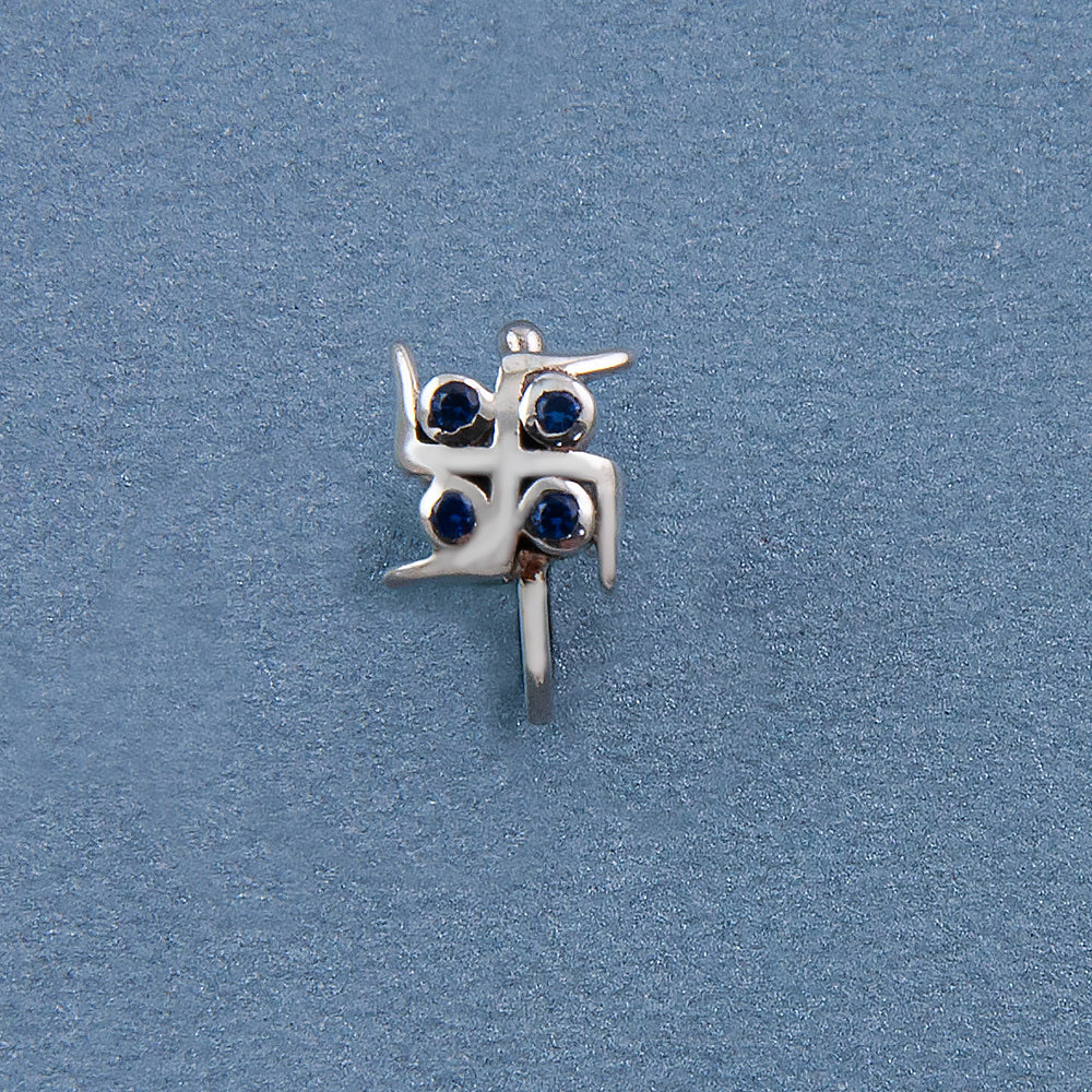 Svasti Clip-on Silver Nose Pin