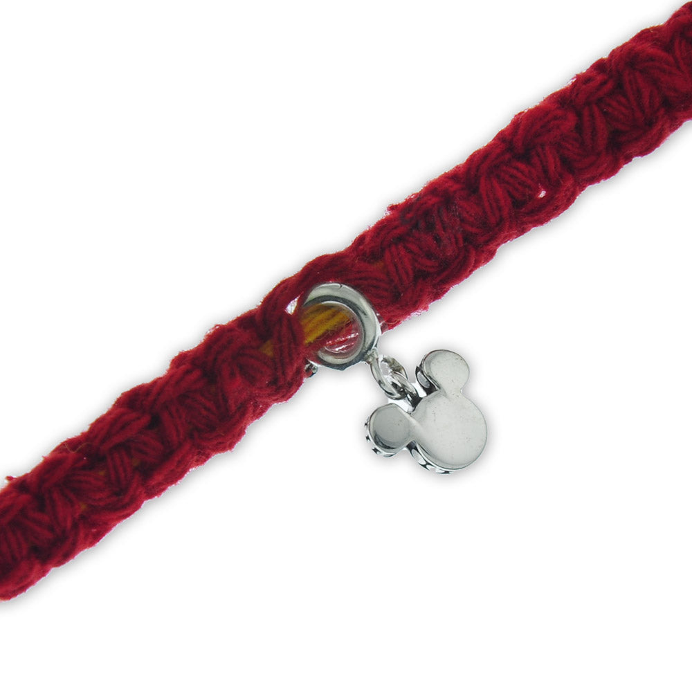 Textured Iconic Ears Silver Charm Adjustable Moli Rakhi Bracelet