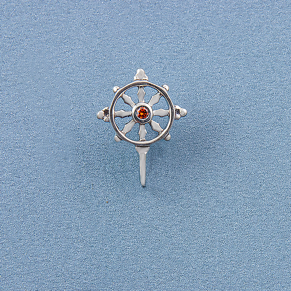 Wheel of life Clip-On Silver Nose Pin